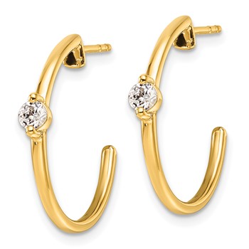 14k 1/4 carat Lab Grown Diamond VS/SI+ G+ Complete C-Hoop Post Earrings — alternate view