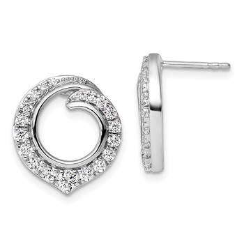 14k White Gold 1 carat Lab Grown Diamond VS/SI+ G+ Circle Post Earrings