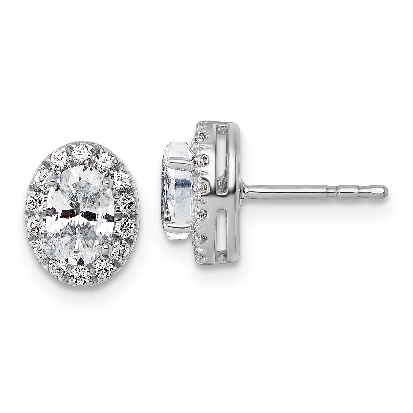 Revelation Halo Earrings (Oval) LEF03261-4P 14KR White Oak | Gala Jewelers  Inc. | White Oak, PA