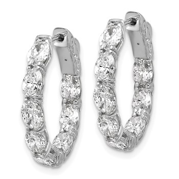 14kw Certified 5x3 Oval Lab Grown VS DEF Diamond Inside/Outside Hoop Earrin — alternate view
