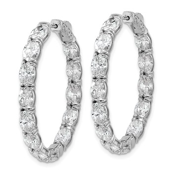 14kw Certified Oval and Round VS/SI FGH Diamond Inside/Outside Hoop Earring — alternate view