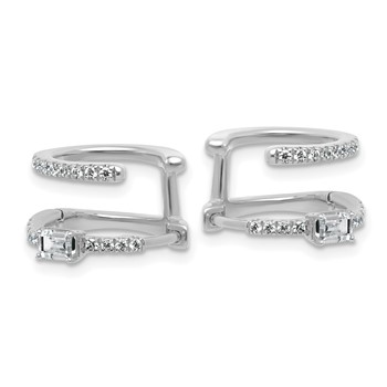 True Origin 14K White Gold 5/8 carat Lab Grown Diamond VS+ F+ Hinged Hoop Complete Earrings — alternate view
