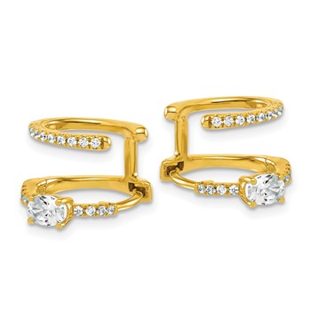 True Origin 14K Yellow Gold 5/8 carat Lab Grown Diamond VS+ F+ Hinged Hoop Complete Earrings — alternate view