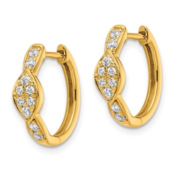 True Origin 14K Yellow Gold 1/3 carat Lab Grown Diamond VS+ F+ Hinged Hoop Complete Earrings — alternate view
