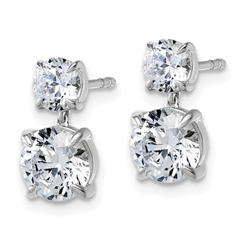 True Origin 14K White Gold 2 7/8 carat Lab Grown Diamond VS+ F+ Complete Post Dangle Earrings — alternate view