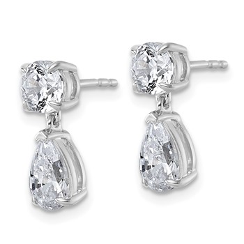 True Origin 14K White Gold 2 7/8 carat Lab Grown Diamond VS+ F+ Complete Post Dangle Earrings — alternate view