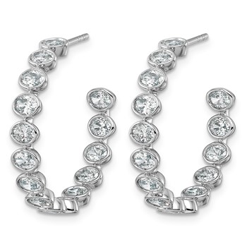 14kw 2 5/8ct LabGrown Dia VS+ F+ Post East/West Oval Comp Hoop Earrings — alternate view