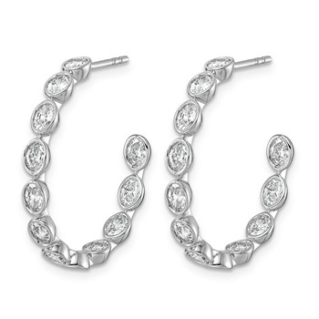14kw 2 1/8ct Lab Grown Dia VS+ F+ Post Oval Comp Hoop Earrings — alternate view