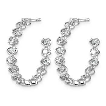 14kw 2 1/4ct LabGrown Dia VS+ F+ Post East/West Pear Comp Hoop Earrings — alternate view