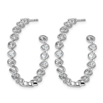 14kw 2 5/8ct LabGrown Dia VS+ F+ Post East/West Pear Comp Hoop Earrings — alternate view