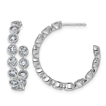 14kw 2 7/8ct Lab Grown Dia VS+ F+ Post Round Comp Hoop Earrings