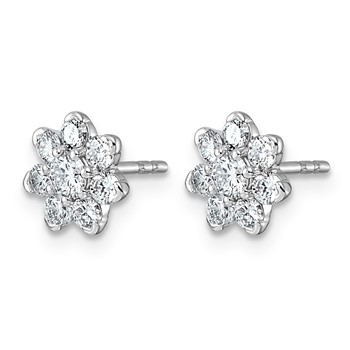 14kw 3/4ct Lab Grown Diamond VS+ F+ Post Floral Complete Earrings — alternate view