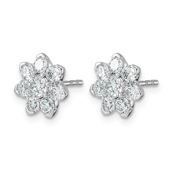 14kw 1 1/2ct Lab Grown Diamond VS+ F+ Post Floral Complete Earrings — alternate view