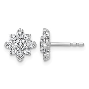 14kw 3/4ct Lab Grown Diamond VS+ F+ Post Floral Complete Earrings