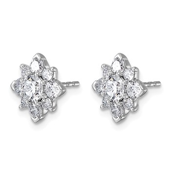 14kw 2 1/2ct Lab Grown Diamond VS+ F+ Complete Post Earrings — alternate view