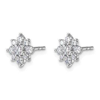 14kw 3/4ct Lab Grown Dia VS+ F+ Post Floral Complete Earrings — alternate view