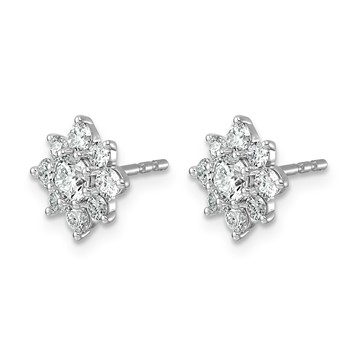 14kw 1ct Lab Grown Dia VS+ F+ Post Floral Complete Earrings — alternate view