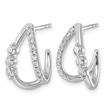 14kw 5/8ct Lab Grown Dia VS+ F+ Post Fashion J-Hoop Comp Earrings — alternate view