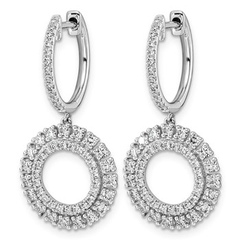 14kw 1 1/2ct Lab Grown Dia VS+ F+ Dangle Complete Hoop Earrings — alternate view