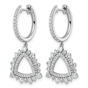 14kw 1 1/2ct Lab Grown Dia VS+ F+ Dangle Complete Hoop Earrings — alternate view