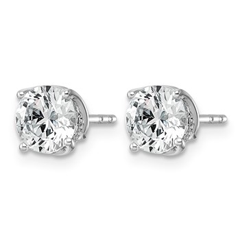 14kw 2ct Round Center Lab Grown Dia VS+ F+ Complete Twist Earrings — alternate view