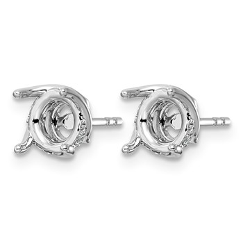 14kw 1/20ct Round Center Lab Grown Dia VS+ F+ Semi-mount Twist Earrings — alternate view