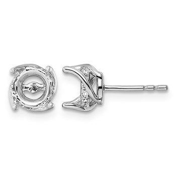 14kw 1/20ct Round Center Lab Grown Dia VS+ F+ Semi-mount Twist Earrings