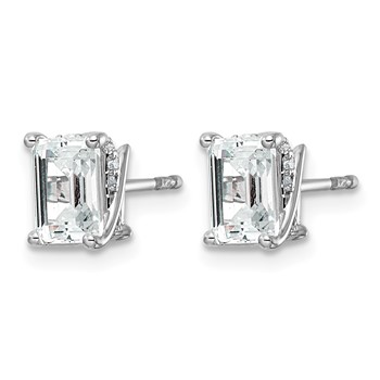 14kw 2ct Emerald-cut Center Lab Grown Dia VS+ F+ Complete Twist Earrings — alternate view