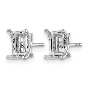 14kw 1/15ct Emerald Center Lab Grown Dia VS+ F+ Semi-mount Twist Earrings — alternate view