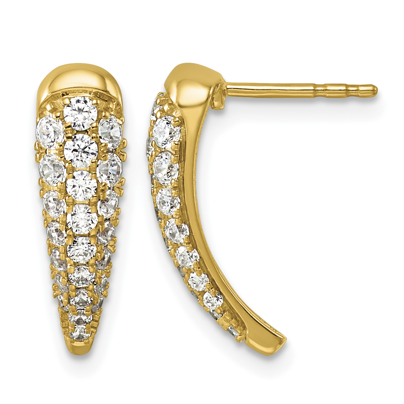 14k .88ct Lab Grown Dia VS+ F+ Graduated J-hoop Comp Post Earrings