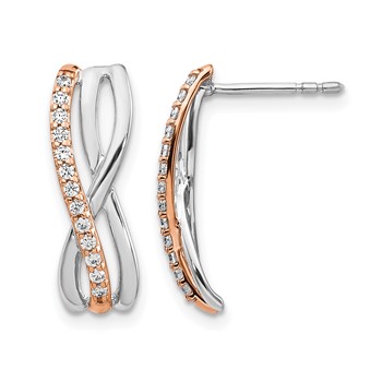 14k Yellow & White Gold Diamond Fancy Earrings