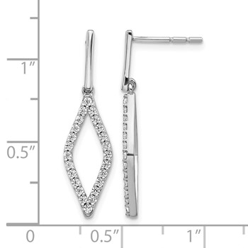 14k White Gold 1/2 carat Lab Grown Diamond VS/SI+ G+ Complete Fashion Dangle Post Earrings — alternate view