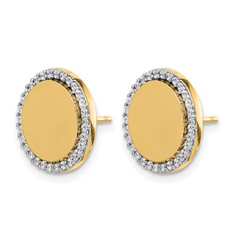 14k White Gold 1/3 carat Diamond Fancy Circle Post Earrings — alternate view