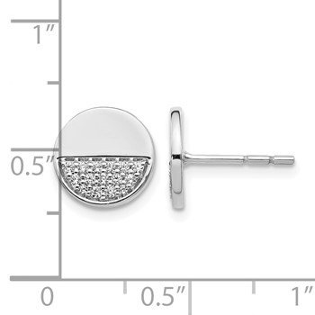 14k White Gold 1/5 carat Diamond Fancy Circle Post Earrings — alternate view