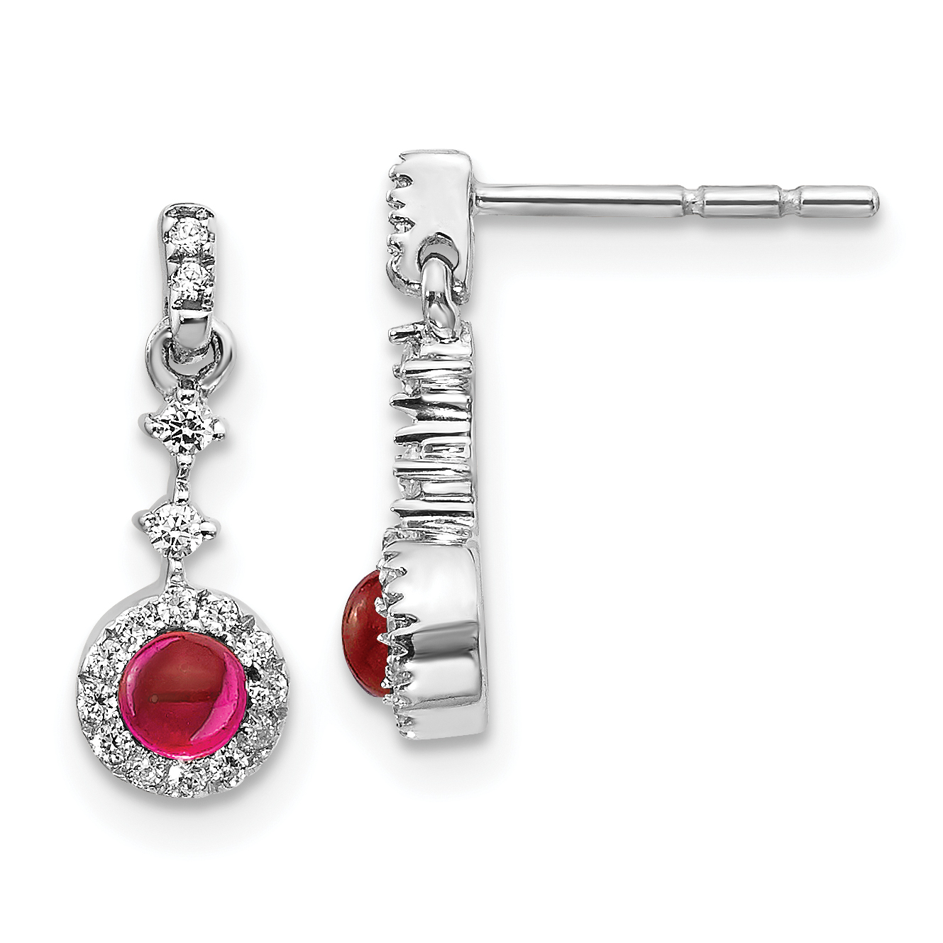 capucine blossom stud earrings with cabouchon ruby – Capucine De Wulf