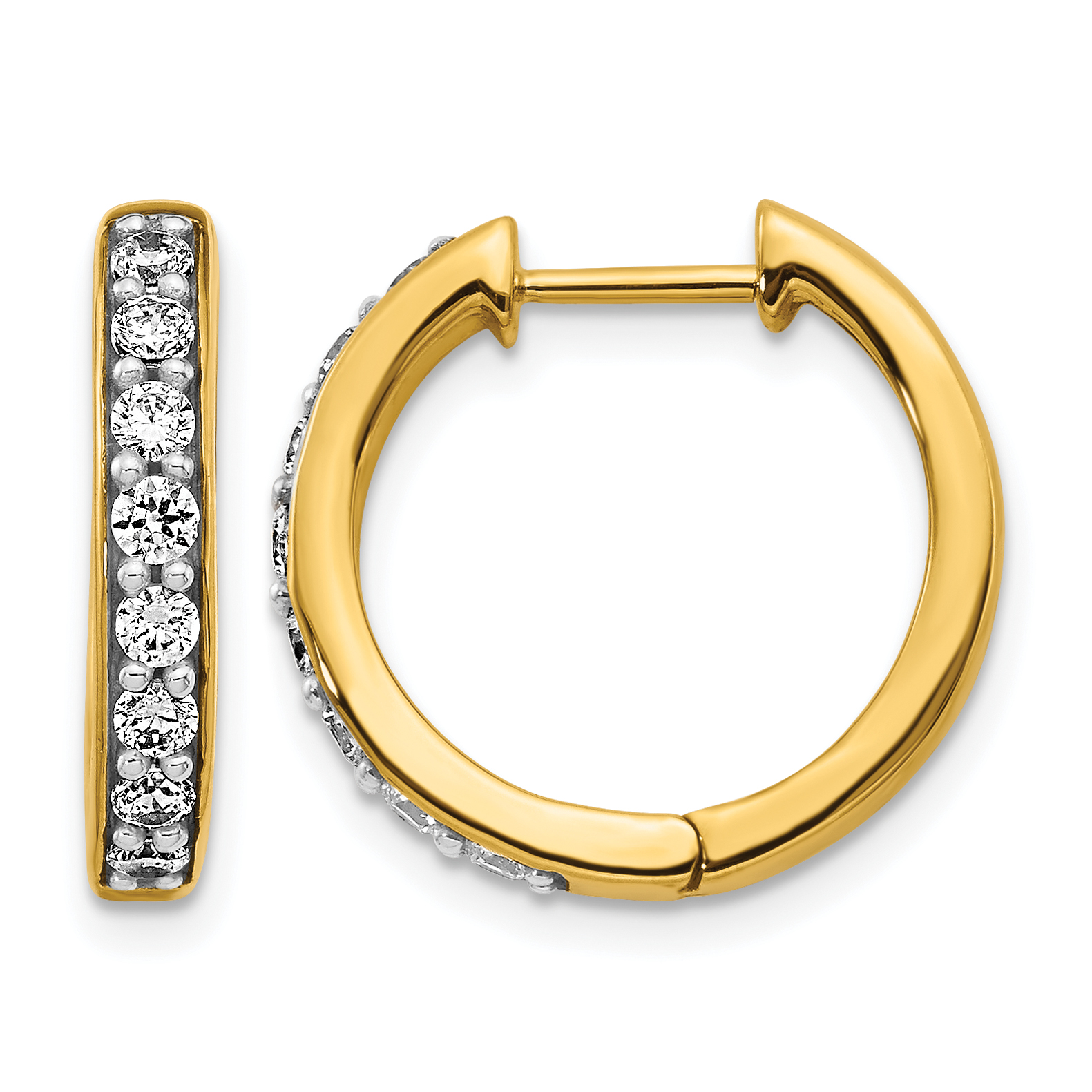 10k 1/2ct Lab Grown Diamond VS/SI+ G+ Comp Hinged Hoop Earrings