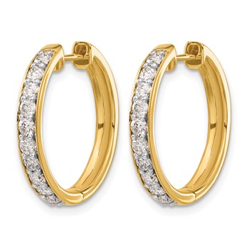 14k Diamond Hinged Hoop Earrings-NO Dias, Blank — alternate view