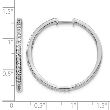 14k White Gold Diamond Hinged Hoop Ear-MTG Only, Blank — alternate view