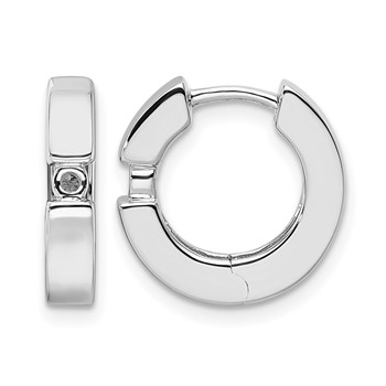 14k White Gold (Holds 2-2.7mm Round) Hinged Hoop Earring Mountings