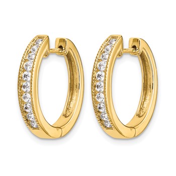 14k 1 carat Diamond Channel-set Hinged Hoop Earrings — alternate view