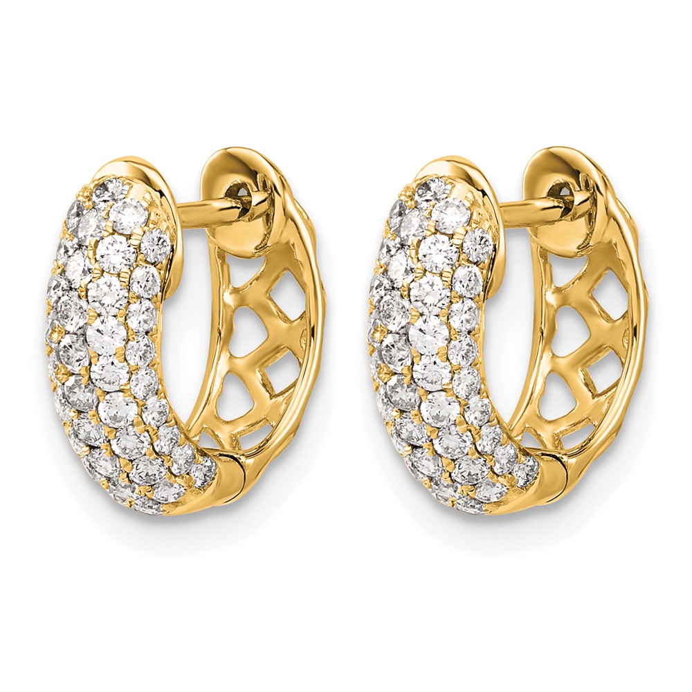 10k Diamond Hinged Hoop Earrings