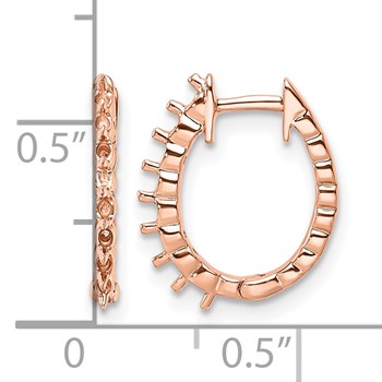 14k Rose Gold (Holds 16-1.5mm Round) Hinged Hoop Earring Mountings — alternate view