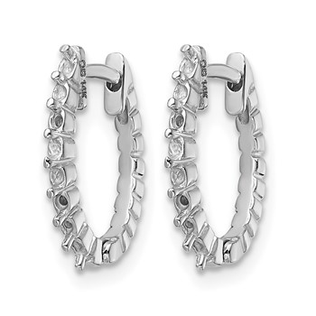 14k White Gold (Holds 16-1.5mm Round) Hinged Hoop Earring Mountings — alternate view