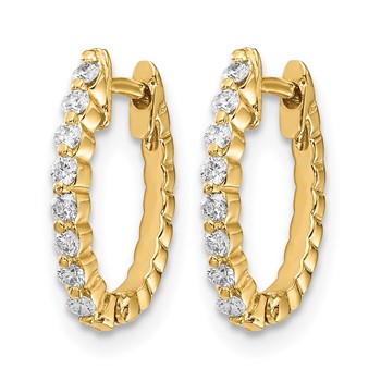 14k A Diamond Hinged Hoop Earrings — alternate view