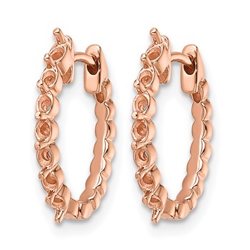 14k Rose Gold (Holds 14-2.0mm Round) Hinged Hoop Earring Mountings — alternate view