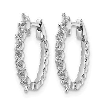14k White Gold (Holds 14-2.0mm Round) Hinged Hoop Earring Mountings — alternate view