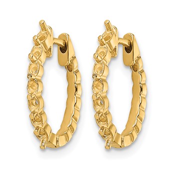 14k (Holds 14-2.0mm Round) Hinged Hoop Earring Mountings — alternate view