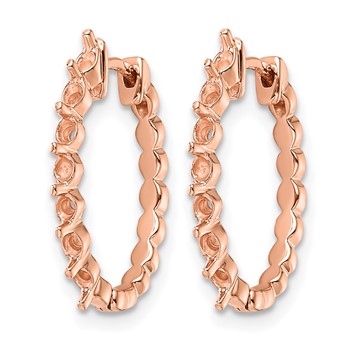 14k Rose Gold (Holds 14-2.3mm Round) Hinged Hoop Earring Mountings — alternate view