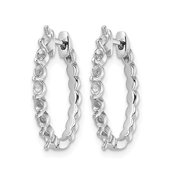 14k White Gold (Holds 14-2.3mm Round) Hinged Hoop Earring Mountings — alternate view