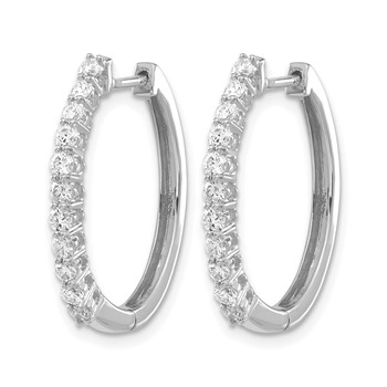 14k White Gold Diamond Hinged Hoop Earrings-Blank-Mtg Only — alternate view